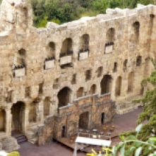 El Ódeon de Heródes Ático construido en el año 161 d.C. durante el dominio romano sobre Grecia.